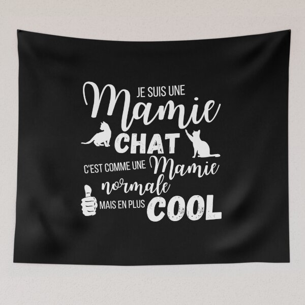 Aperçu de l'œuvre Une mamie chat en plus cool cadeau humour créée et vendue par TeeJfm.