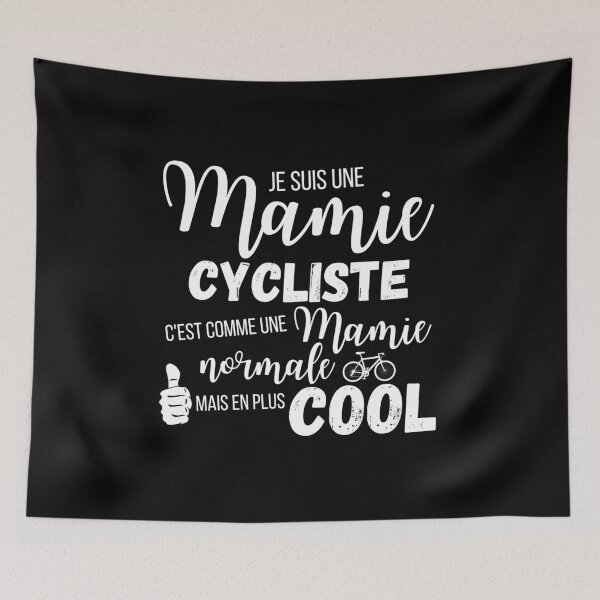 Aperçu de l'œuvre Une mamie cycliste en plus cool cadeau humour créée et vendue par TeeJfm.