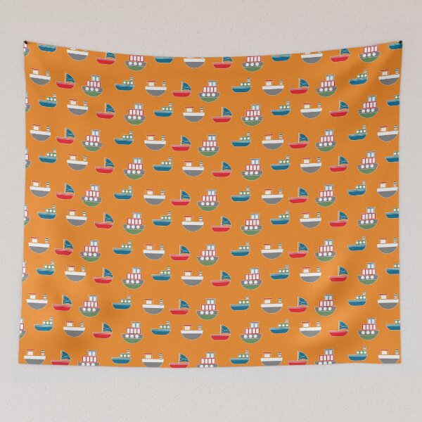 Item preview, Orange Nautical Theme Design with Boats designed and sold by shadowbright.