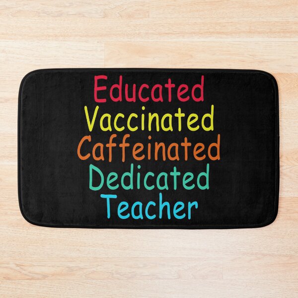 Item preview, Educated Vaccinated Caffeinated Dedicated Teacher Retro designed and sold by ContreiDesign.
