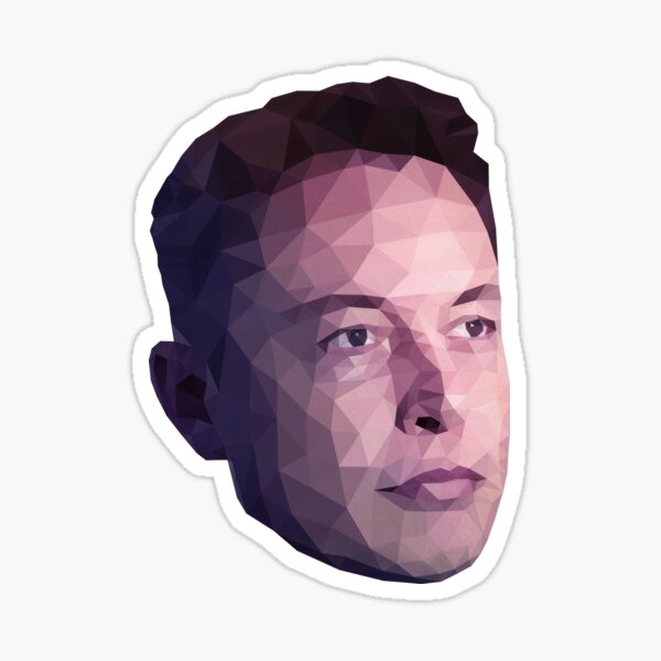 Low Poly Hero: Elon Musk – Sticker Sticker