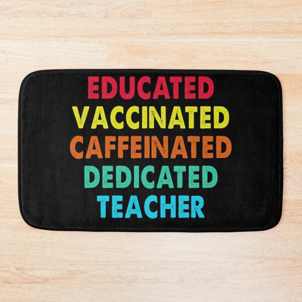 Item preview, Educated Vaccinated Caffeinated Dedicated Teacher Vintage designed and sold by ContreiDesign.