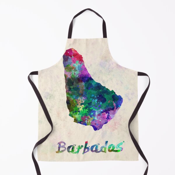 Item preview, barbados watercolor map designed and sold by paulrommer.