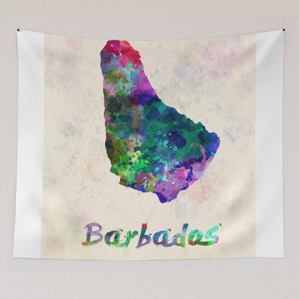 Item preview, barbados watercolor map designed and sold by paulrommer.