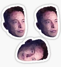 Low Poly Hero: Elon Musk – Stickers (3 Pack) Sticker