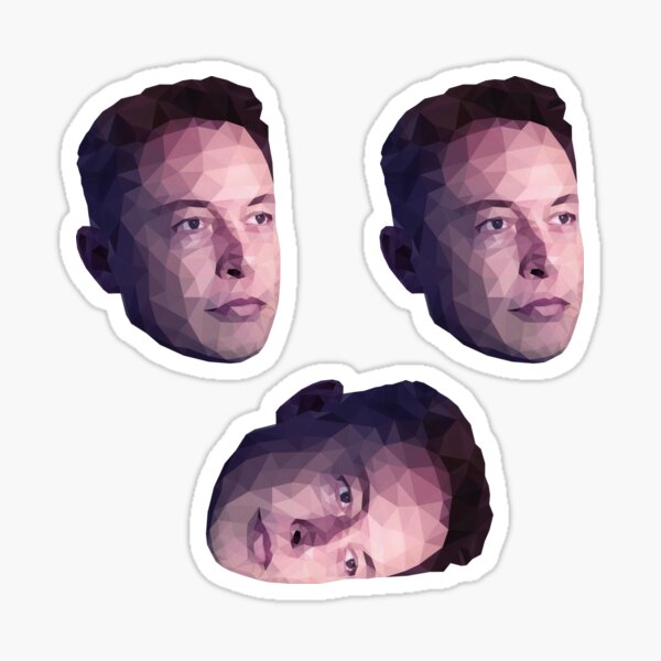 Low Poly Hero: Elon Musk – Stickers (3 Pack) Sticker