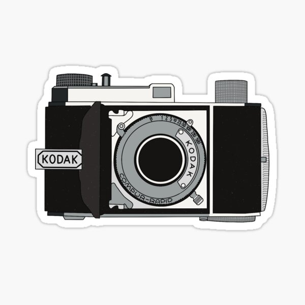 Old Kodak Film Camera Digital Illustration Sticker