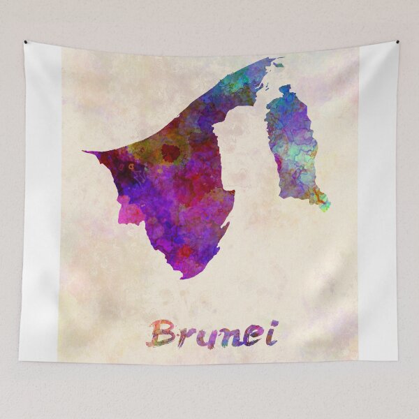 Item preview, brunei watercolor map designed and sold by paulrommer.