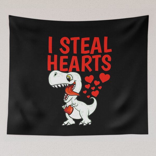 Item preview, i steal hearts valentines day dinosaur designed and sold by TopDesignArt.