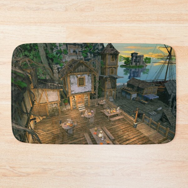 Item preview, Fishing village designed and sold by leaverealityart.