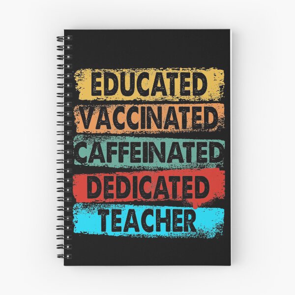 Item preview, Educated Vaccinated Caffeinated Dedicated Teacher Trending designed and sold by ContreiDesign.