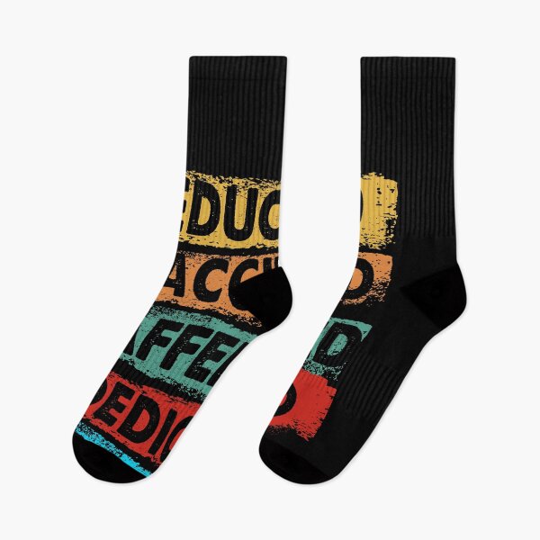 Item preview, Educated Vaccinated Caffeinated Dedicated Teacher Trending designed and sold by ContreiDesign.