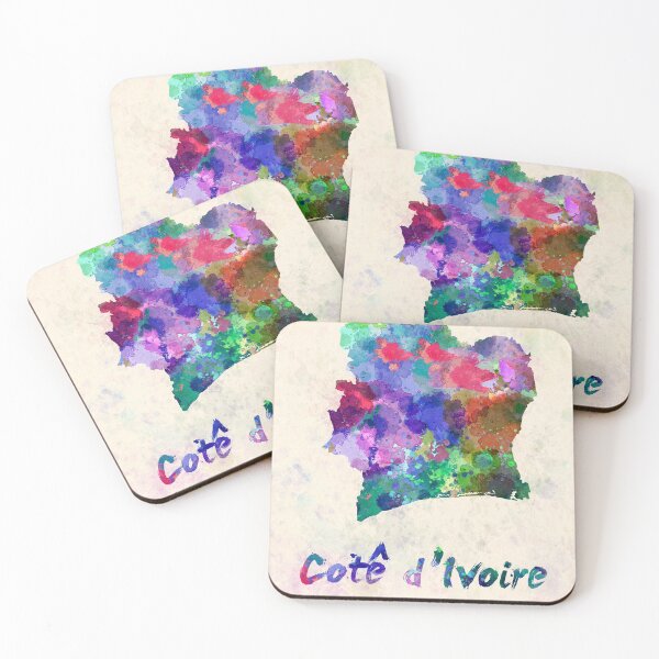Item preview, Ivory Coast watercolor map  designed and sold by paulrommer.