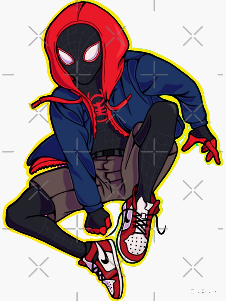 Miles Morales - spiderverse Sticker for Sale by redblueyellowd