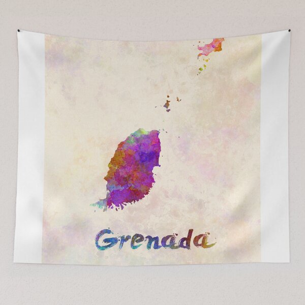 Item preview, grenada watercolor map  designed and sold by paulrommer.