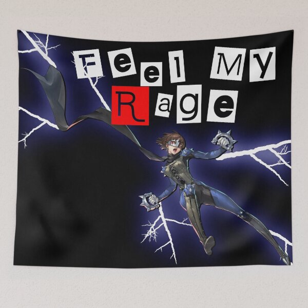 Artikelvorschau, Makoto Niijima Queen Persona 5 Fühle meine Wut Zitat T-Shirt entworfen und verkauft von gamerzemporium.