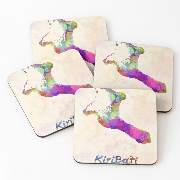 Item preview, kiribati watercolor map  designed and sold by paulrommer.