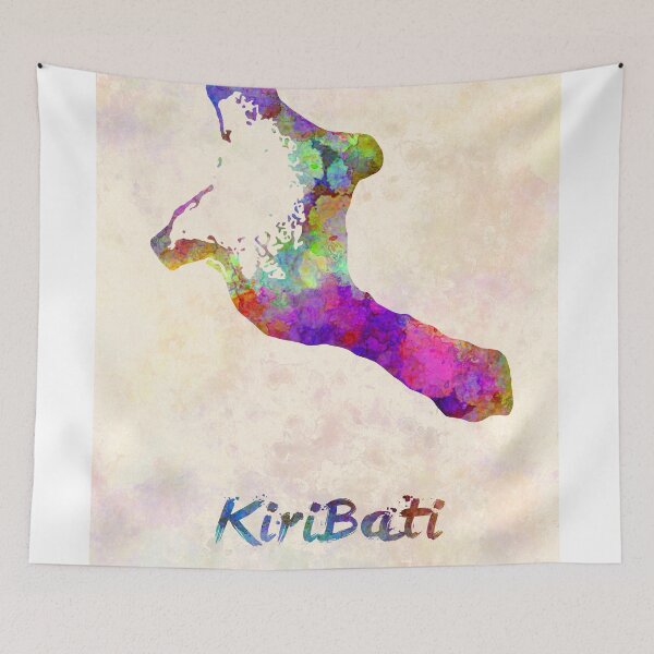 Item preview, kiribati watercolor map  designed and sold by paulrommer.