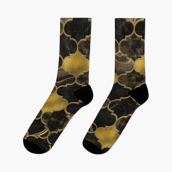 Item preview, Moroccan trellis Black Marble and Gold designed and sold by k9printart.