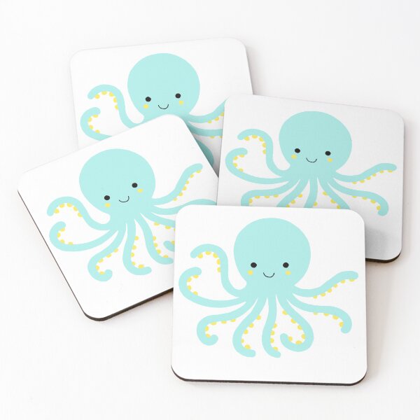 Item preview, Happy and smiling blue and yellow octopus  designed and sold by adesignworld.