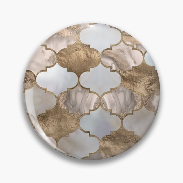 Item preview, Moroccan trellis White marble and gold designed and sold by k9printart.