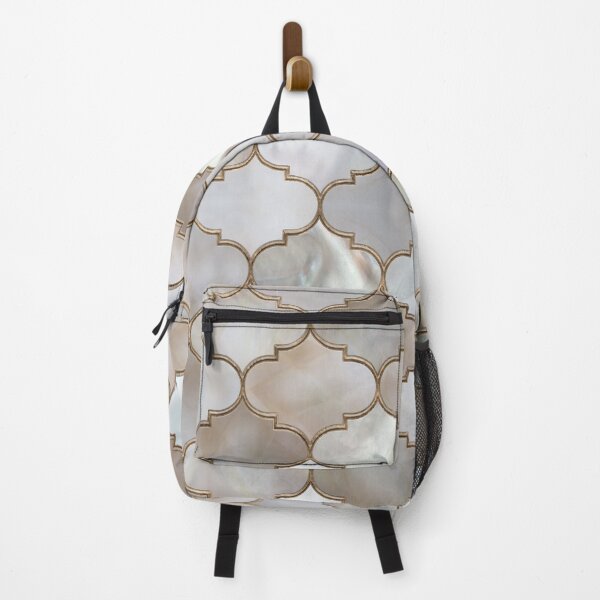 Item preview, Moroccan trellis Pearl and Gold designed and sold by k9printart.