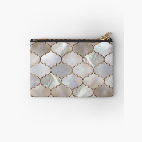 Item preview, Moroccan trellis Pearl and Gold designed and sold by k9printart.