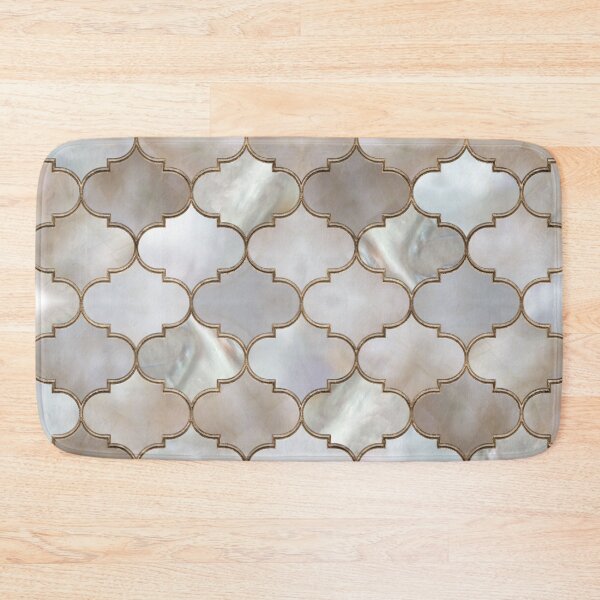 Item preview, Moroccan trellis Pearl and Gold designed and sold by k9printart.