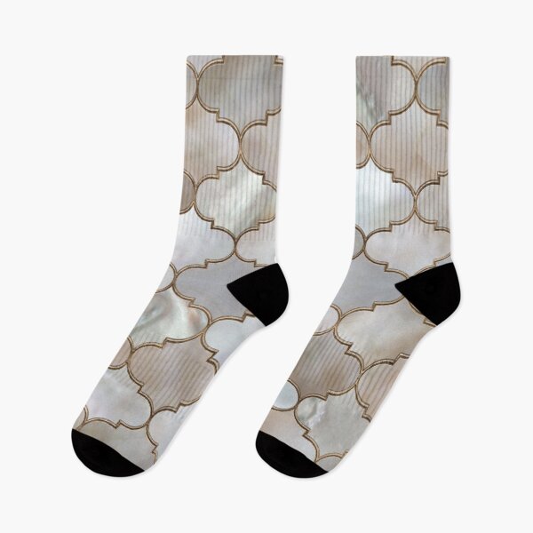 Item preview, Moroccan trellis Pearl and Gold designed and sold by k9printart.