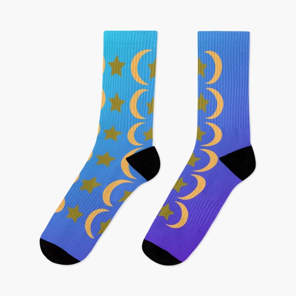 Item preview, Golden Crescent Moon and Star Pattern in Gradient Blue and Purple Sky designed and sold by ShaunSandhu.