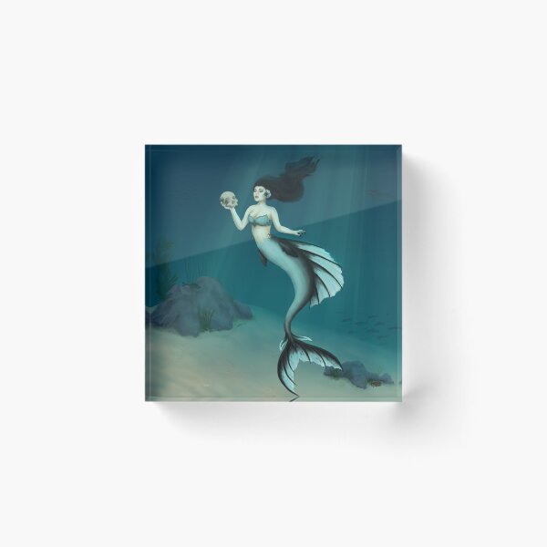 Item preview, gloomy mermaid with skull designed and sold by pixelcow333.