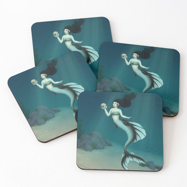 Item preview, gloomy mermaid with skull designed and sold by pixelcow333.