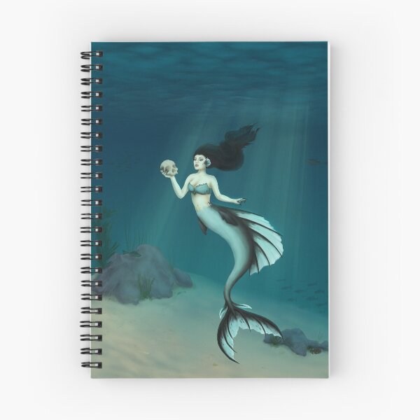 Item preview, gloomy mermaid with skull designed and sold by pixelcow333.