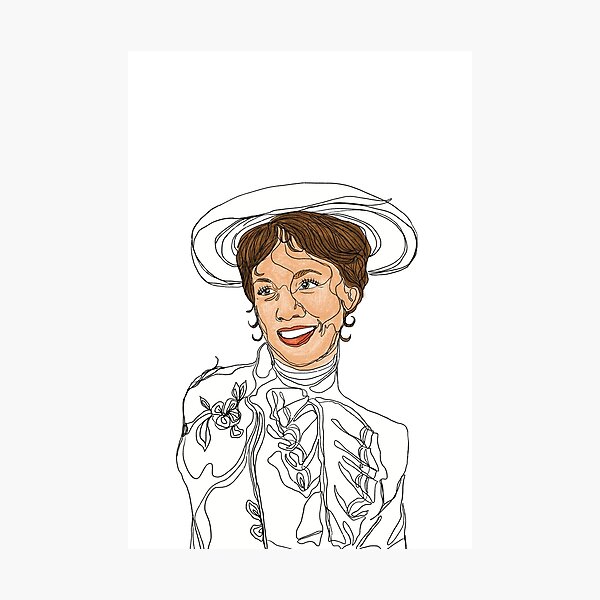 Mary Poppins Line-Drawing Portrait Photographic Print
