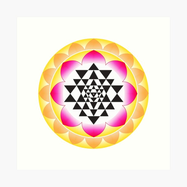Item preview, Sri Yantra yellow pink designed and sold by Milan Sensiart.