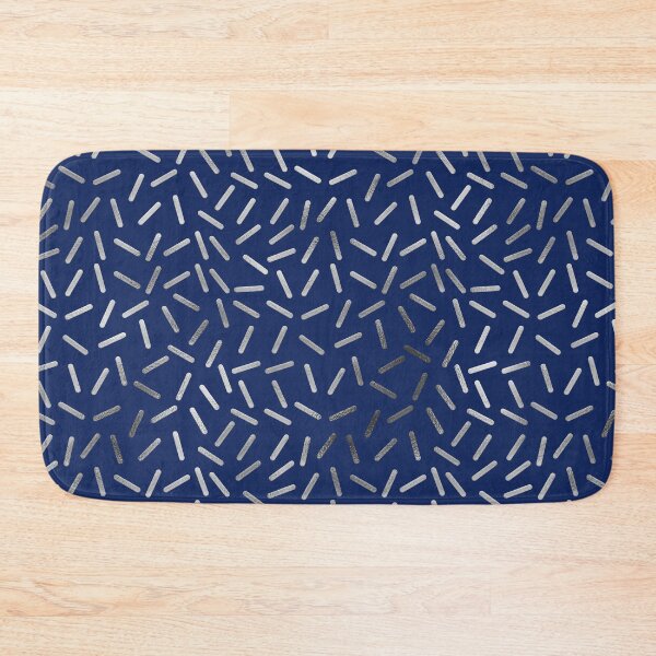Item preview,  NAVY BLUE AND FLORAL SILVER SMALL STIX PATTERN  designed and sold by Wahbastore.
