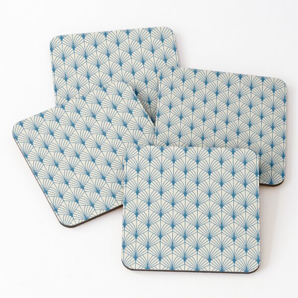 Item preview, Art Deco Fan -  Mosaic Blue on Ultimate Gray designed and sold by NolkDesign.