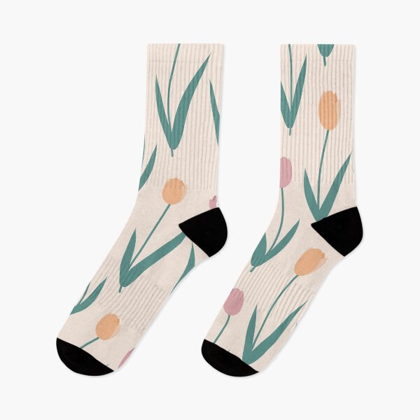 Item preview, Seamless pattern of pink and yellow tulips on a light pink   background.  designed and sold by Victoria Riabov.