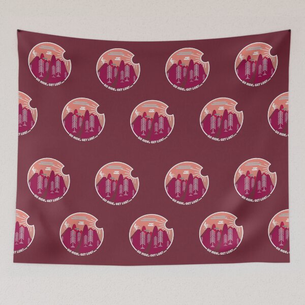 Item preview, Cyclist Climbing Hills Spring Colors designed and sold by RabeDesigns.