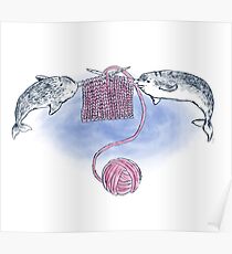 Narwhal Knitting Poster