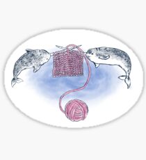 Narwhal Knitting Sticker