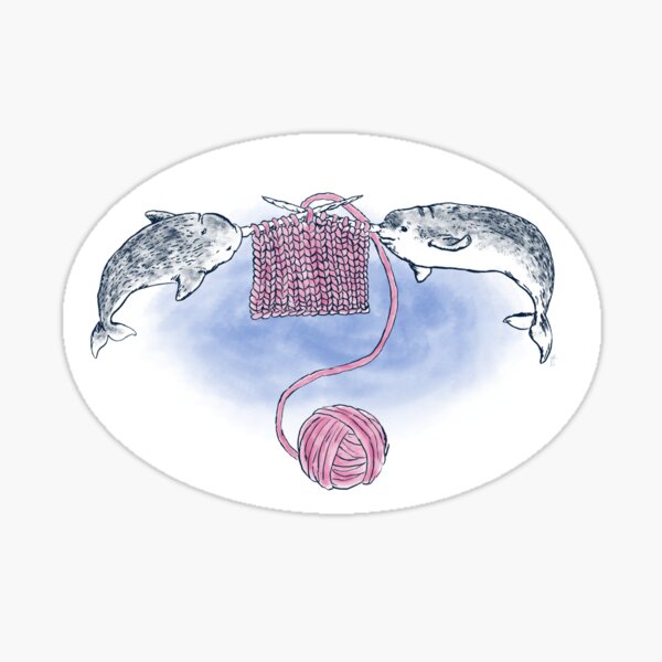 Narwhal Knitting Sticker