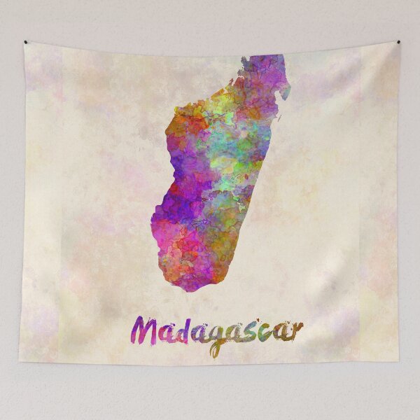 Item preview, madagascar watercolor map  designed and sold by paulrommer.