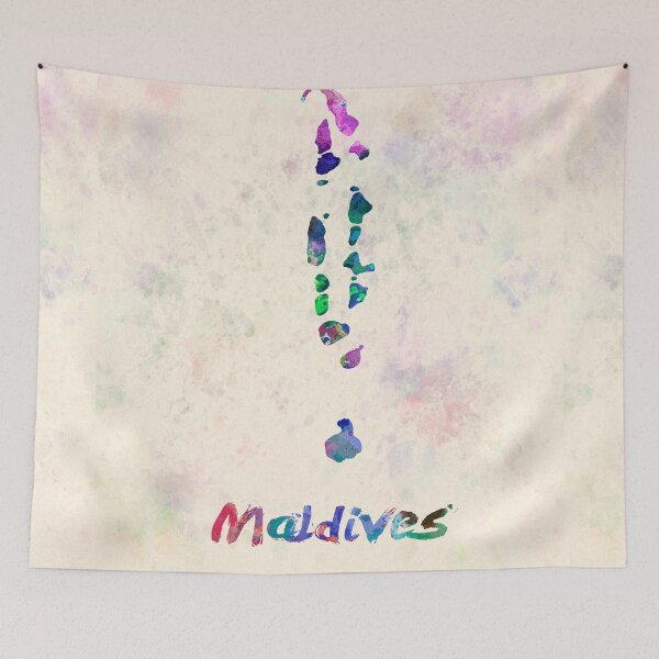 Item preview, maldives watercolor map  designed and sold by paulrommer.