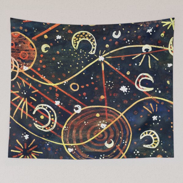 Item preview, cosmic watercolor painting designed and sold by rysunki-malunki.