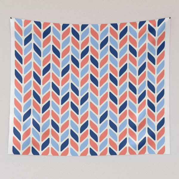 Item preview, Mid Century Modern Chevron - Navy, Blue + Orange designed and sold by NolkDesign.