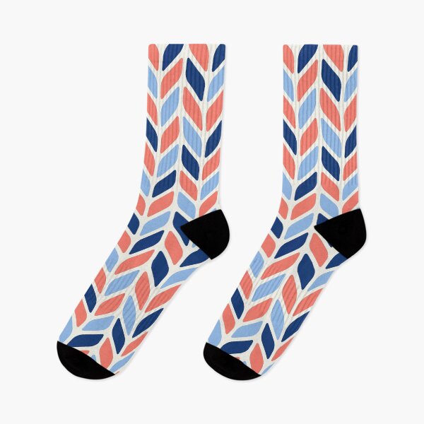 Item preview, Mid Century Modern Chevron - Navy, Blue + Orange designed and sold by NolkDesign.