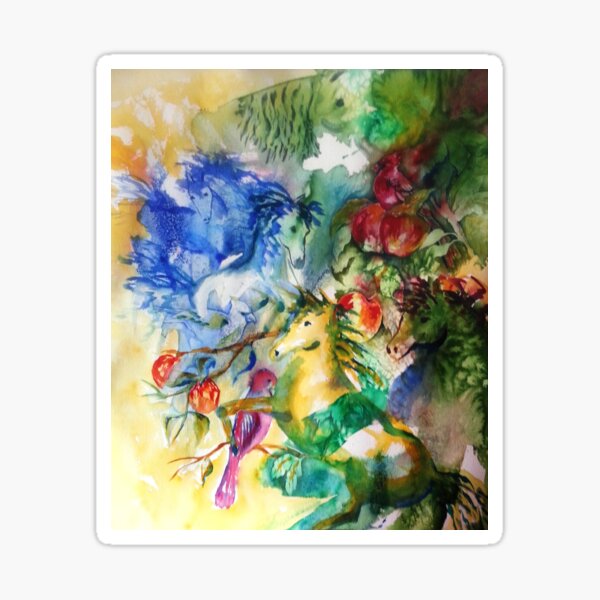 Abstract Horses Sticker