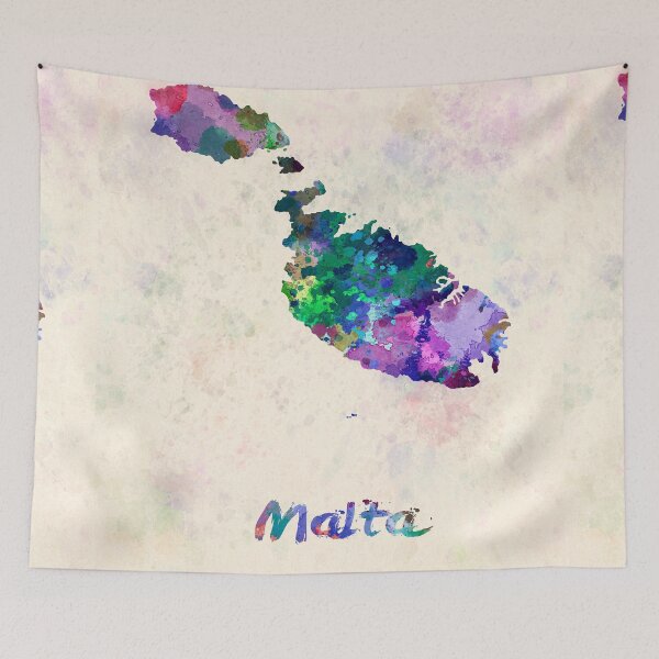 Item preview, malta watercolor map  designed and sold by paulrommer.