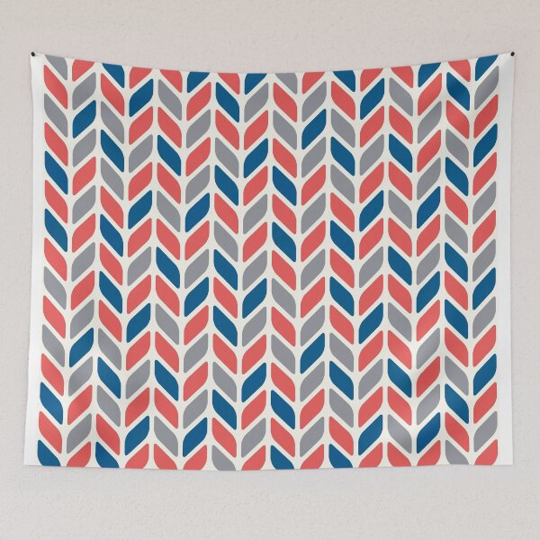 Item preview, Mid Century Modern Chevron - Blue, Gray + Red designed and sold by NolkDesign.